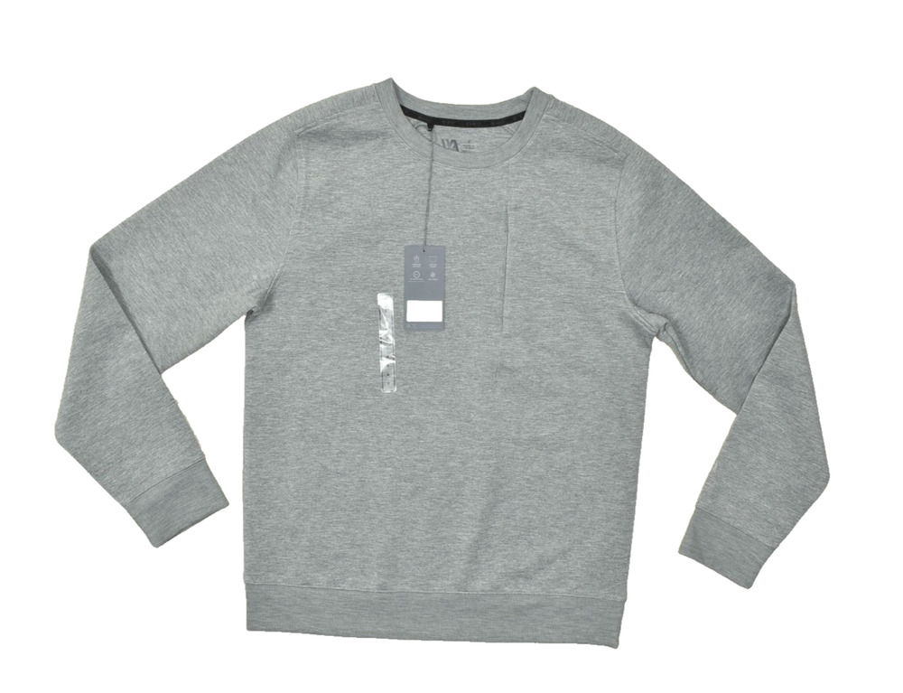 VRST Men Athletic Fit Mid-Grey Heather Crew Neck Pullover Sweatshirt Size S NEW